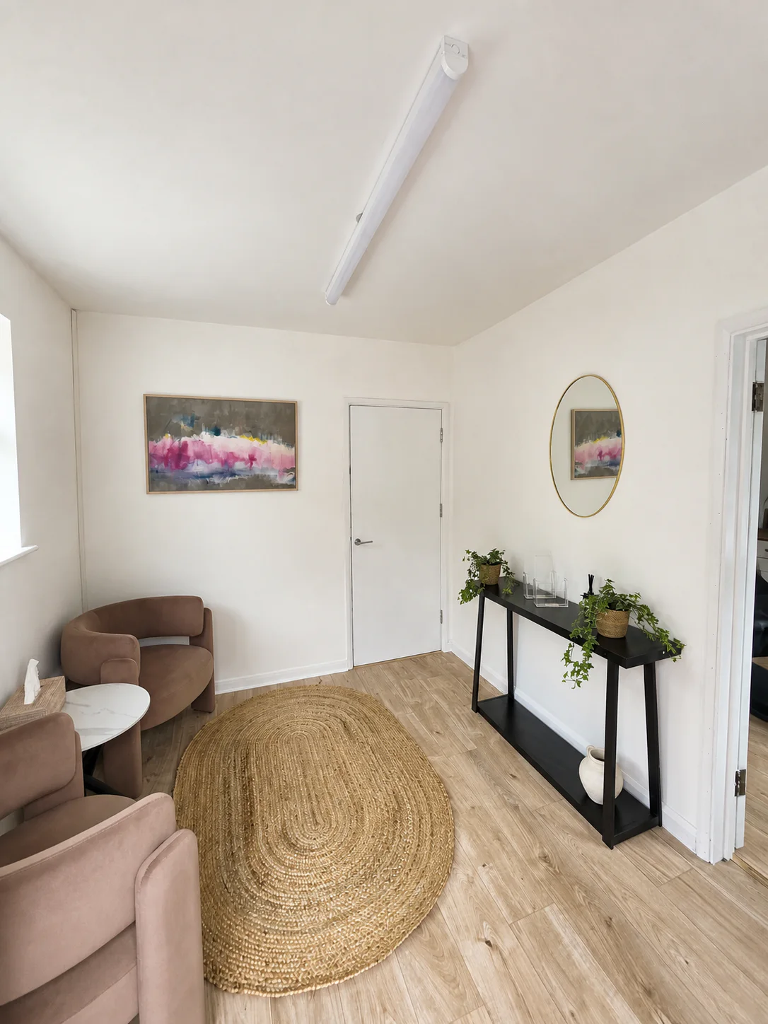 Waiting room at Azim Aesthetics, Sunset Lodge, Woodchurch Road, Appledore, Kent
